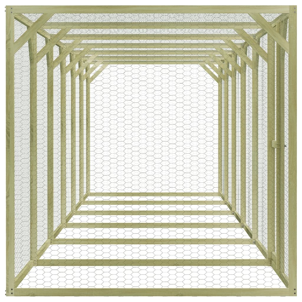 vidaXL Chicken Cage 29.5'x4.9'x4.9' Impregnated Wood Pine and Steel