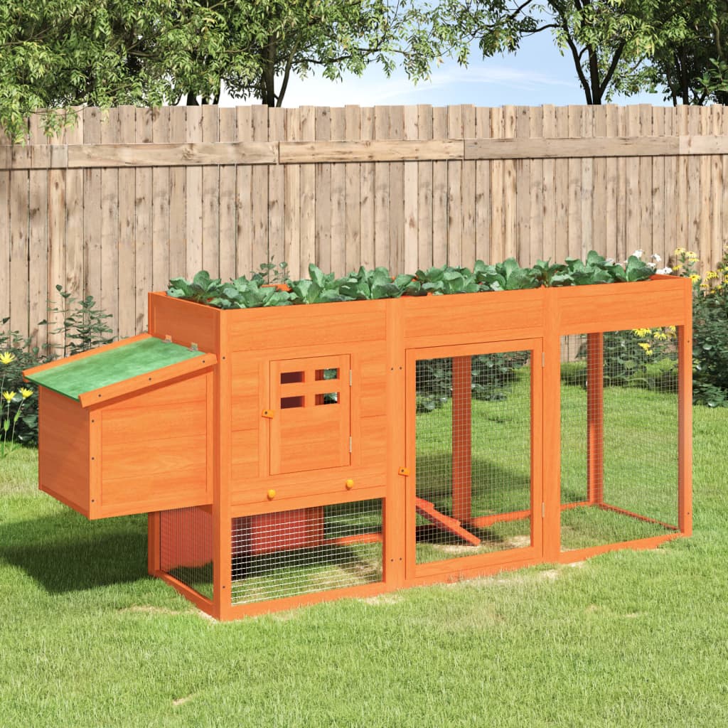 vidaXL Chicken Coop Brown 80.3"x19.7"x33.1" Solid Wood Pine