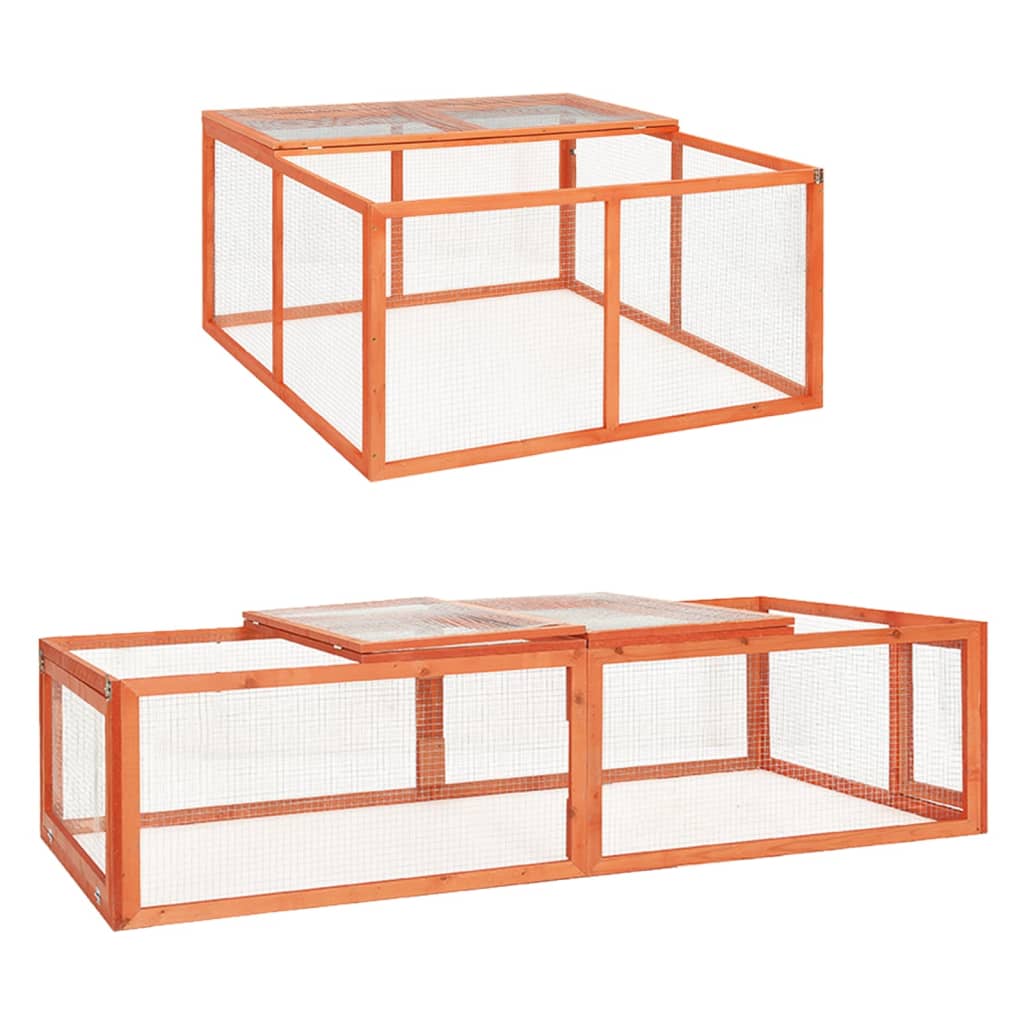 vidaXL Rabbit Hutch Bunny Cage with Hinged Door Rabbit Enclosure Solid Wood
