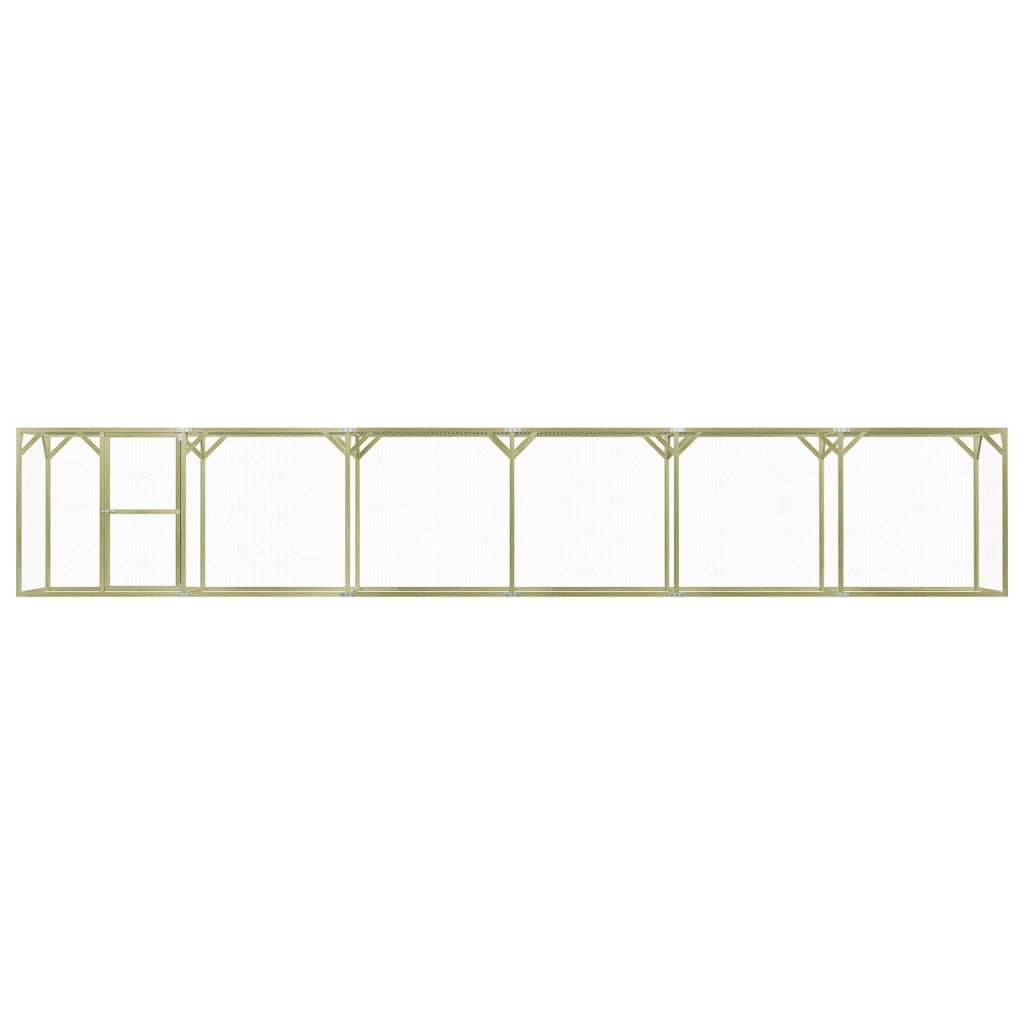 vidaXL Chicken Cage 29.5'x4.9'x4.9' Impregnated Wood Pine and Steel