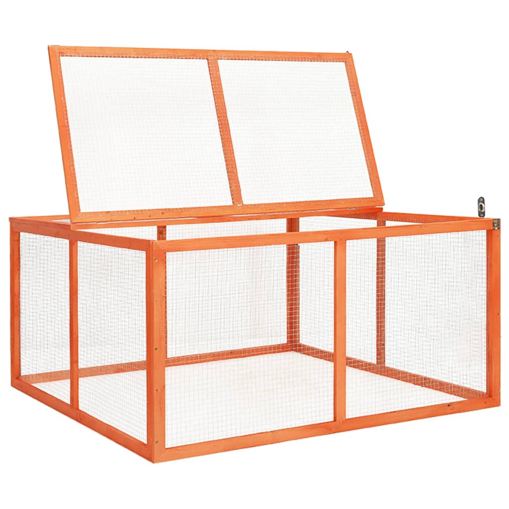 vidaXL Rabbit Hutch Bunny Cage with Hinged Door Rabbit Enclosure Solid Wood