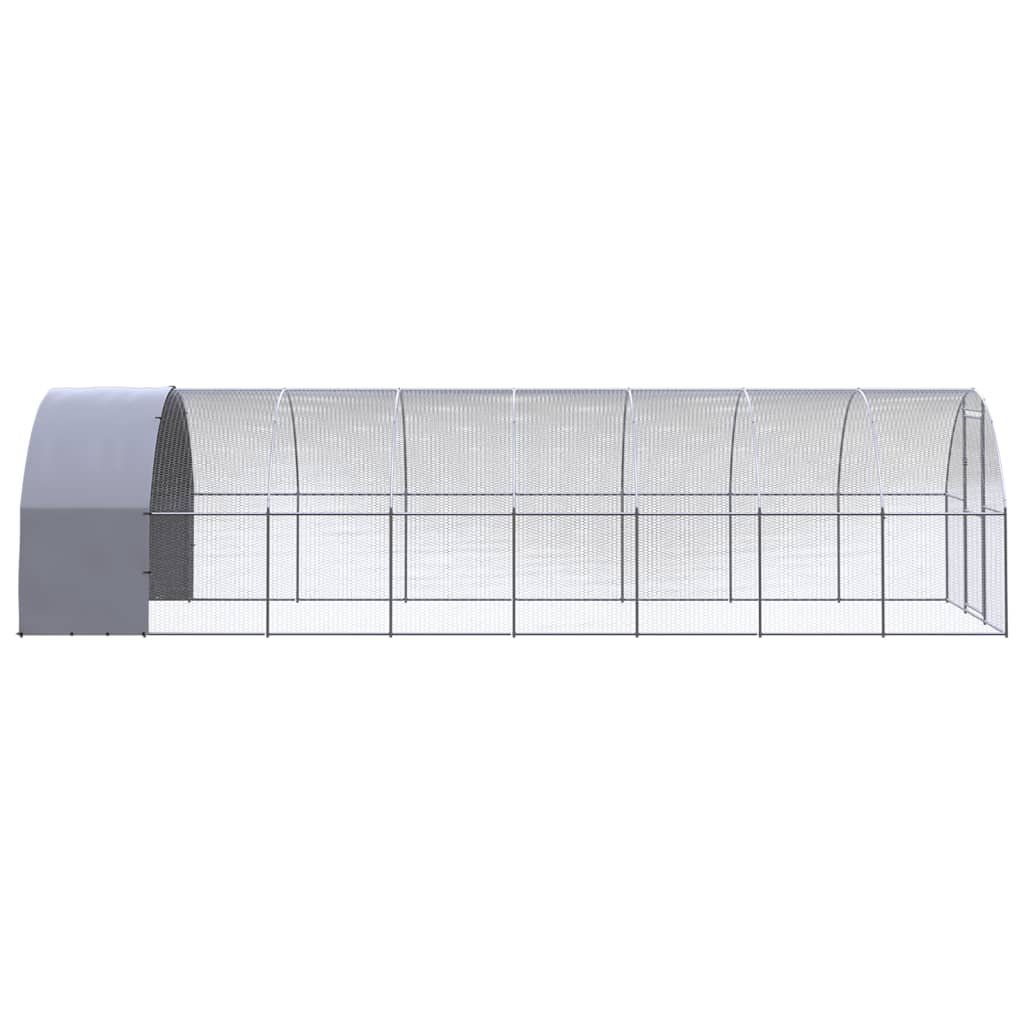 vidaXL Outdoor Chicken Coop 9.8'x26.2'x6.6' Galvanized Steel