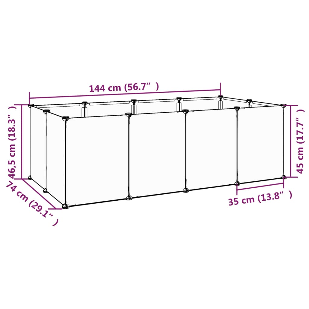 vidaXL Small Animal Cage DIY Small Animal House Rabbit Hutch PP and Steel