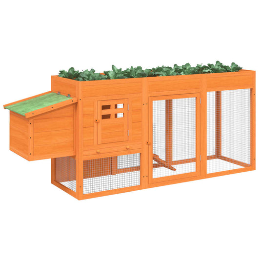 vidaXL Chicken Coop Brown 80.3"x19.7"x33.1" Solid Wood Pine