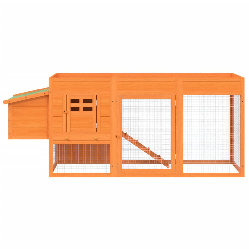 vidaXL Chicken Coop Brown 80.3"x19.7"x33.1" Solid Wood Pine