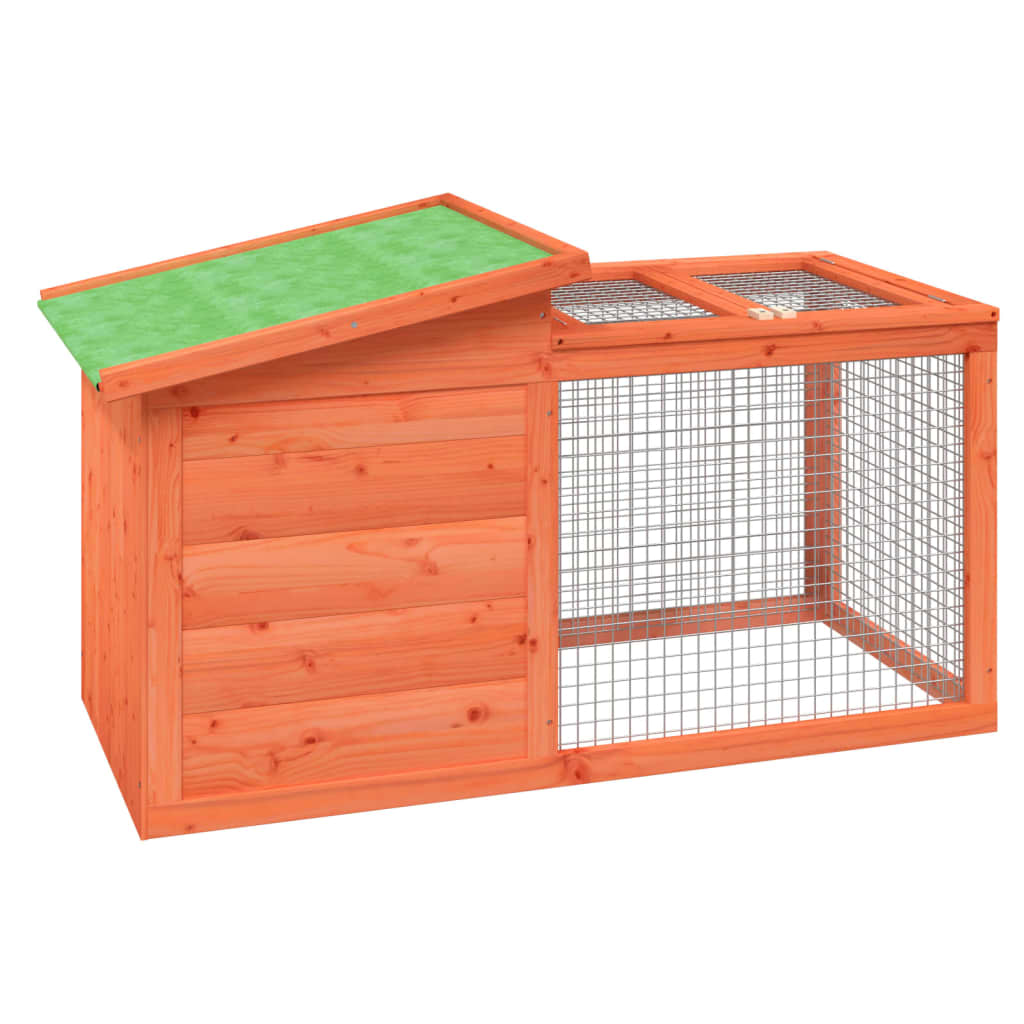 vidaXL Rabbit Hutch Brown 39.6"x21.3"x21.7" Solid Wood Pine