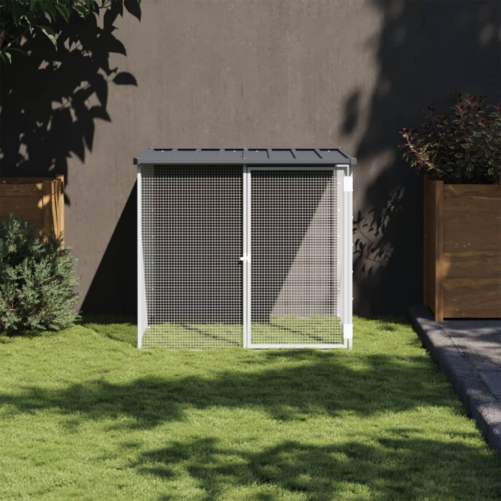 vidaXL Chicken Cage with Roof Metal Chicken Coop Animal House Galvanized Steel