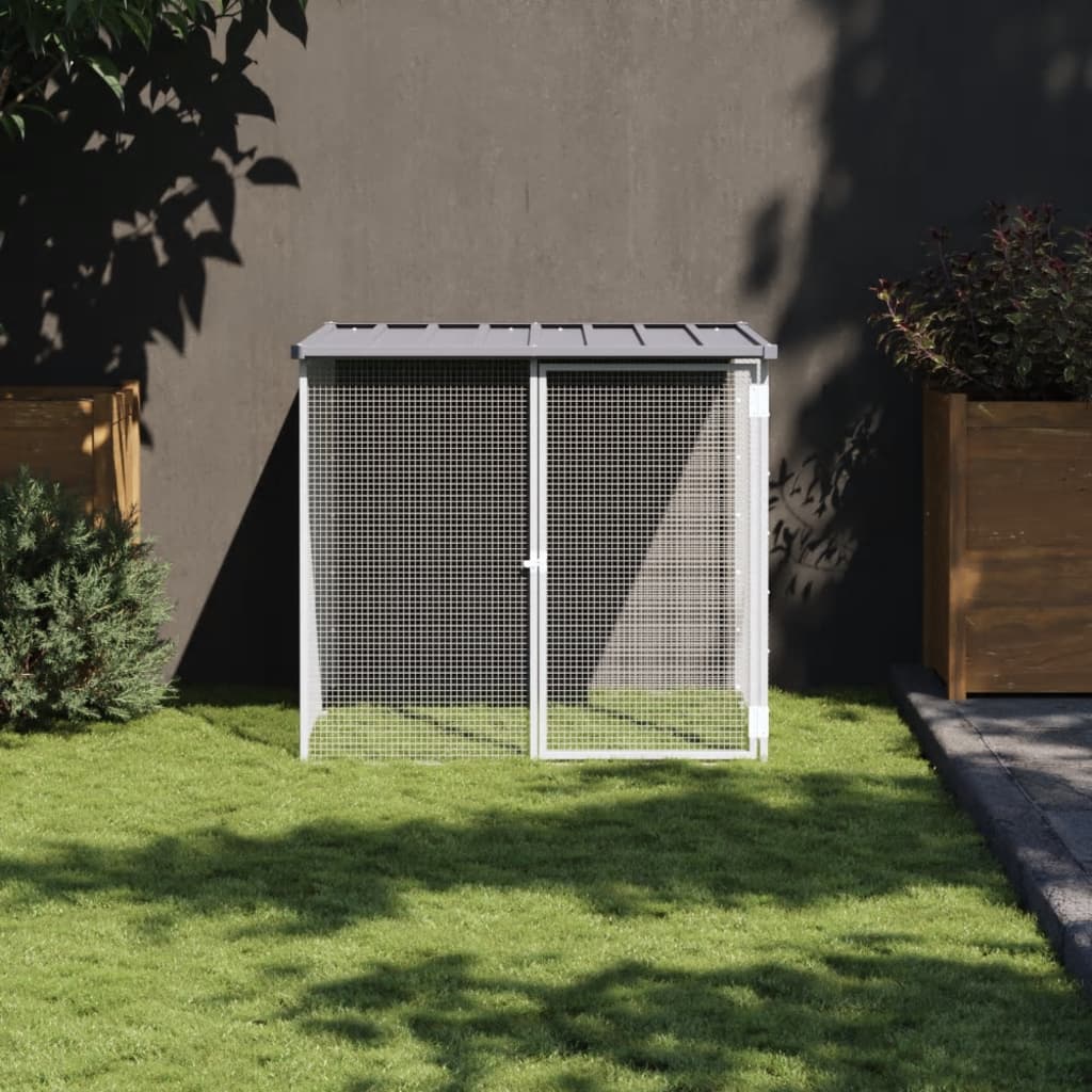 vidaXL Chicken Cage with Roof Metal Chicken Coop Animal House Galvanized Steel