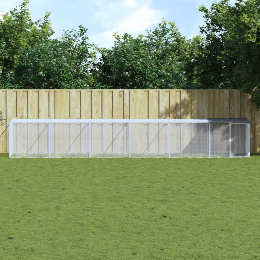 vidaXL Chicken Cage with Roof Metal Chicken Coop Animal House Galvanized Steel