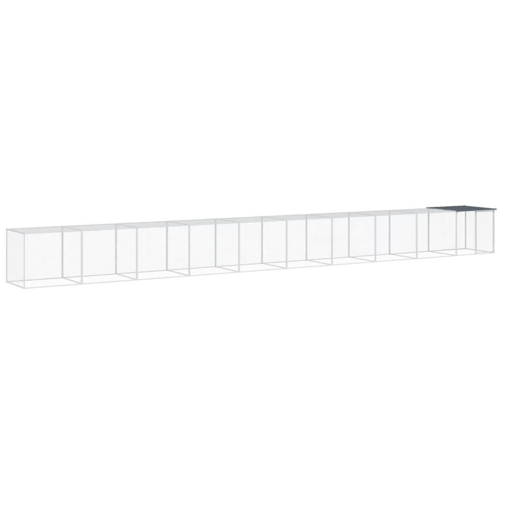 vidaXL Chicken Cage with Roof Metal Chicken Coop Animal House Galvanized Steel