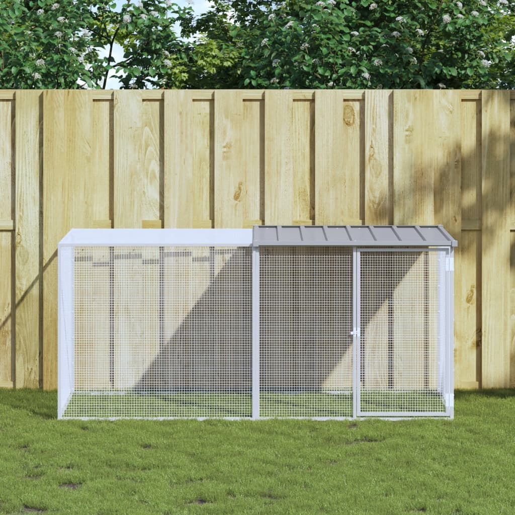 vidaXL Chicken Cage with Roof Metal Chicken Coop Animal House Galvanized Steel
