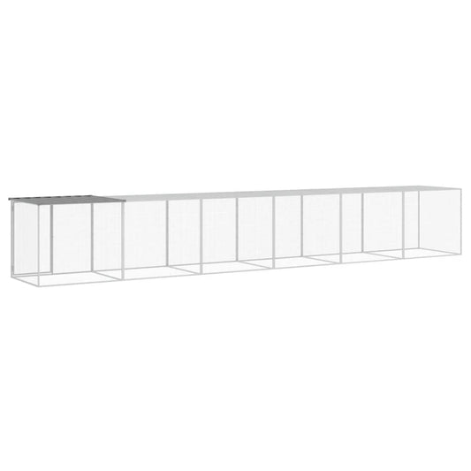 vidaXL Chicken Cage with Roof Metal Chicken Coop Animal House Galvanized Steel