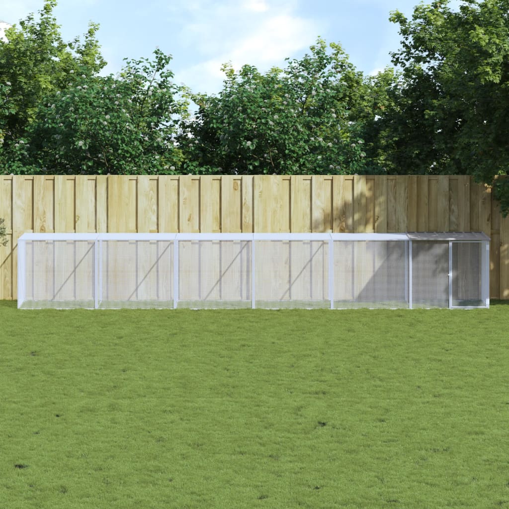 vidaXL Chicken Cage with Roof Metal Chicken Coop Animal House Galvanized Steel
