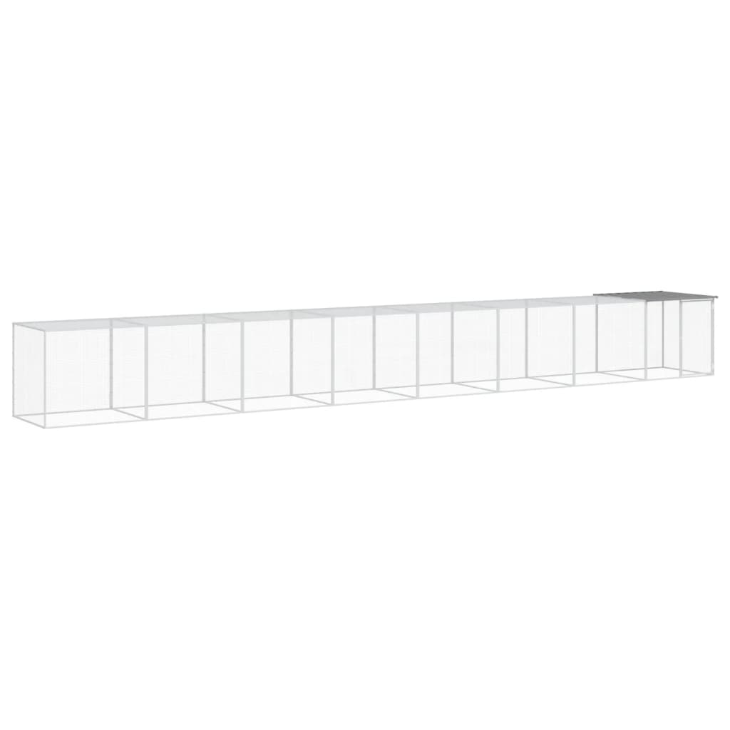 vidaXL Chicken Cage with Roof Metal Chicken Coop Animal House Galvanized Steel