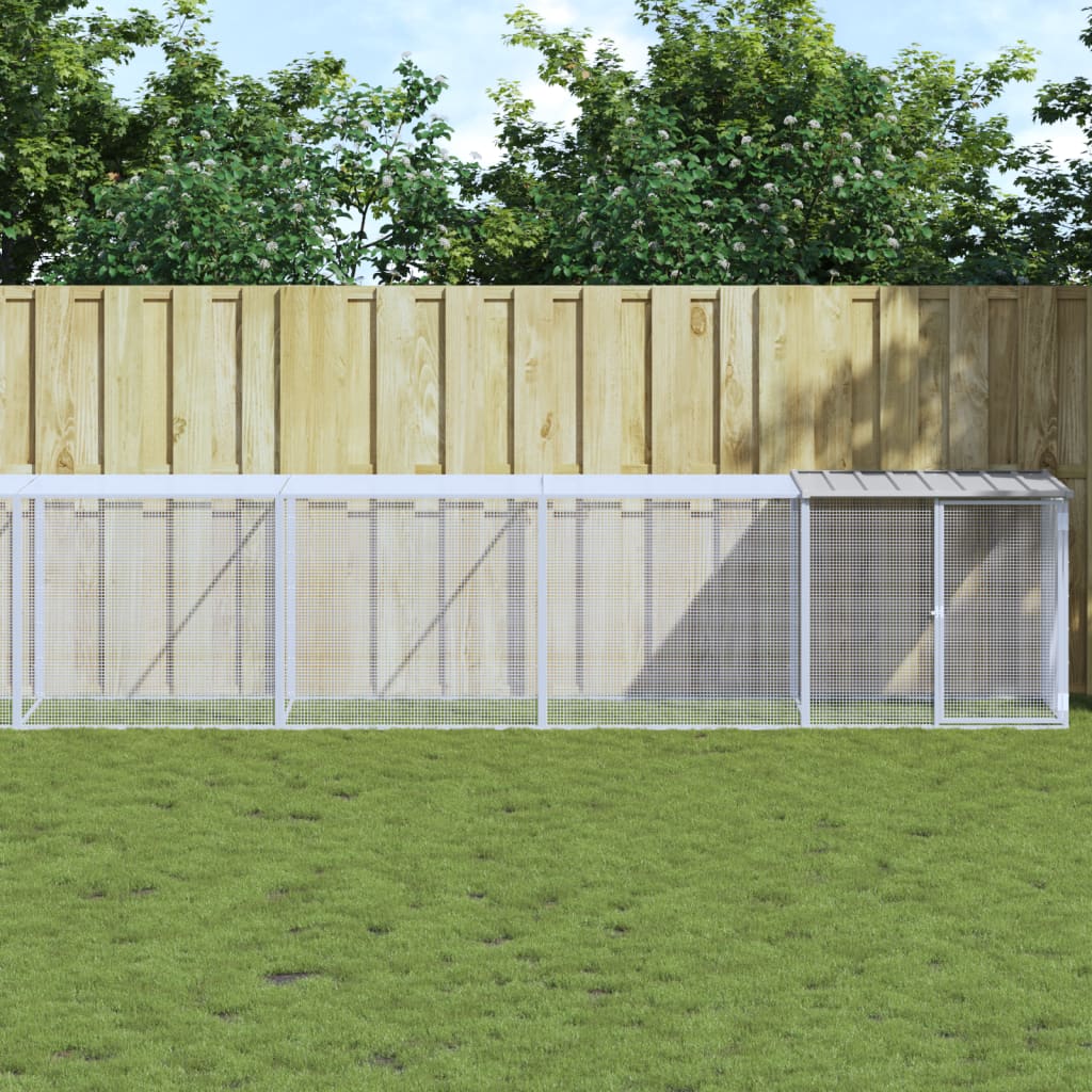 vidaXL Chicken Cage with Roof Metal Chicken Coop Animal House Galvanized Steel