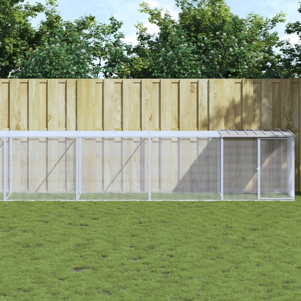 vidaXL Chicken Cage with Roof Metal Chicken Coop Animal House Galvanized Steel