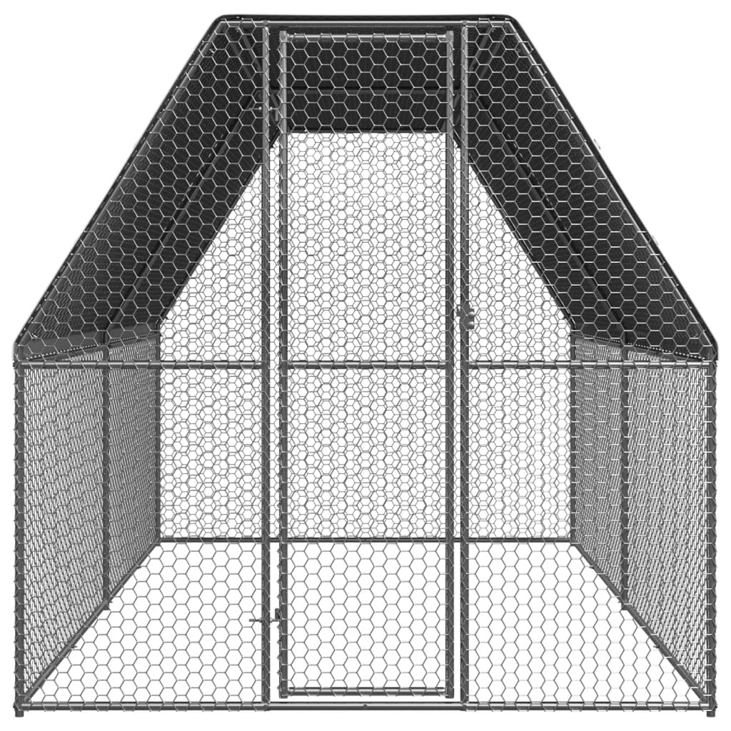 vidaXL Chicken Cage 6.6'x13.1'x6.6' Galvanized Steel
