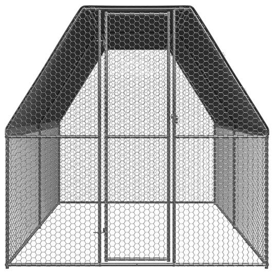 vidaXL Chicken Cage 6.6'x13.1'x6.6' Galvanized Steel