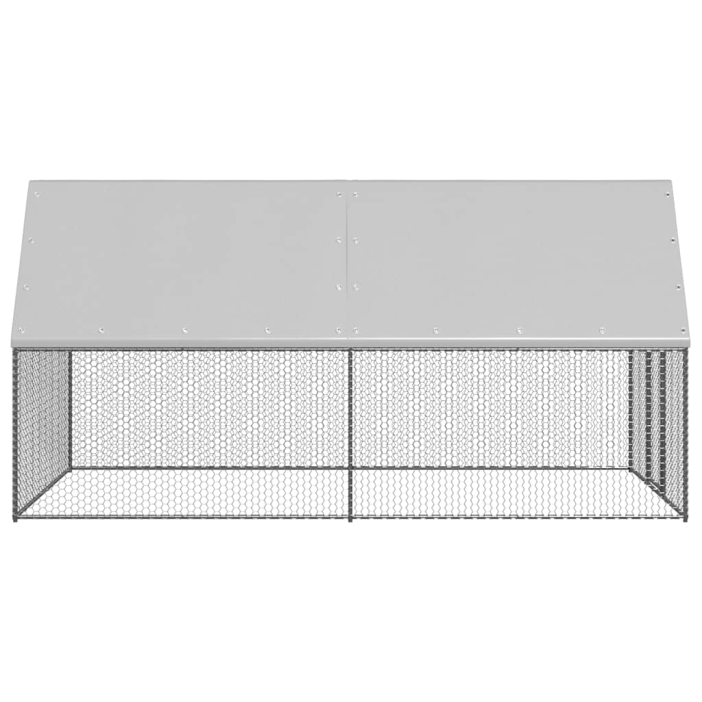 vidaXL Chicken Cage 6.6'x13.1'x6.6' Galvanized Steel