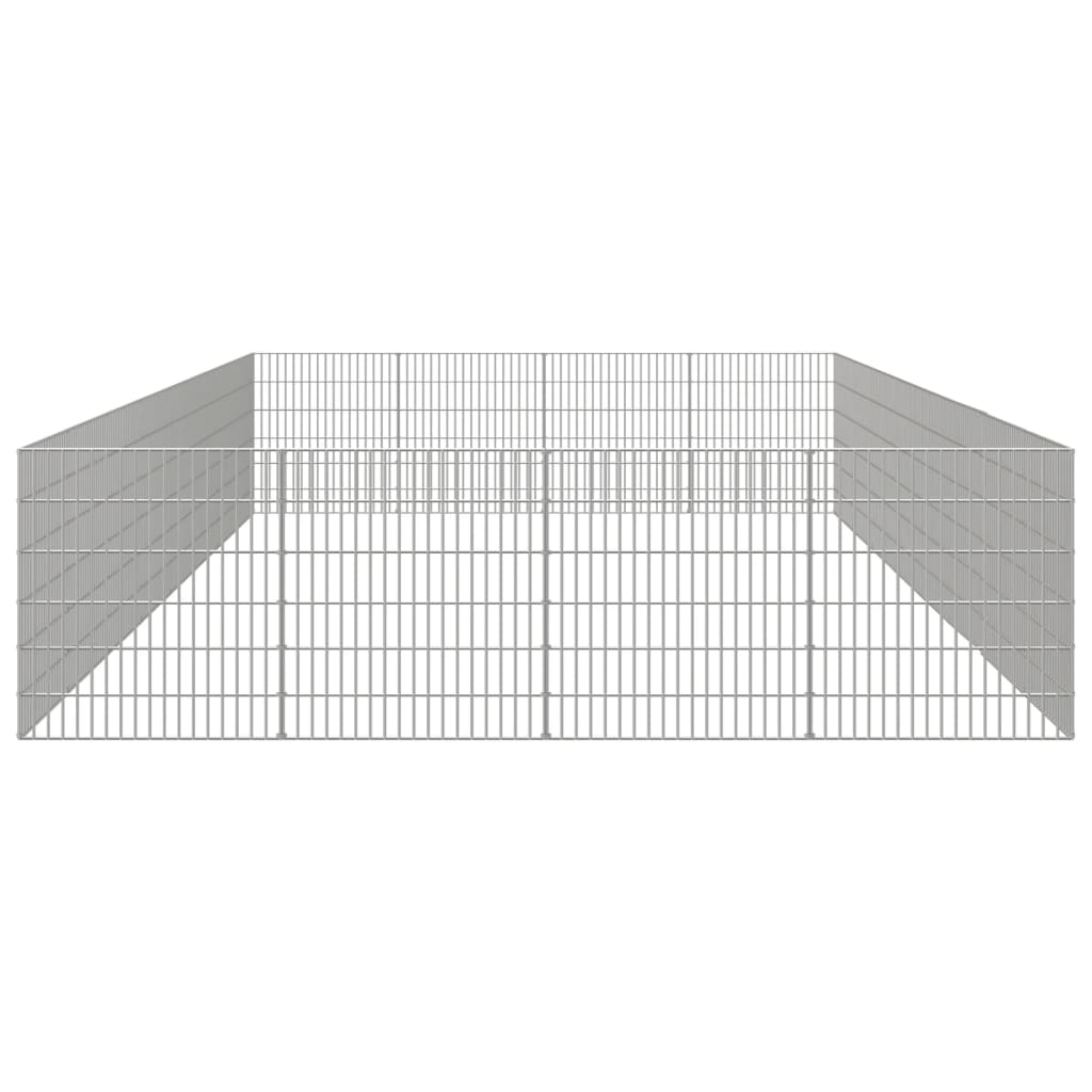 vidaXL Free Range Animal Enclosure 24-Panel 21.3"x23.6" Galvanized Iron