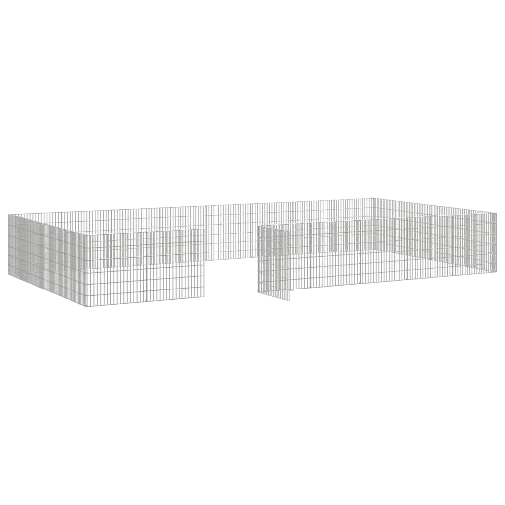 vidaXL Free Range Animal Enclosure 24-Panel 21.3"x23.6" Galvanized Iron