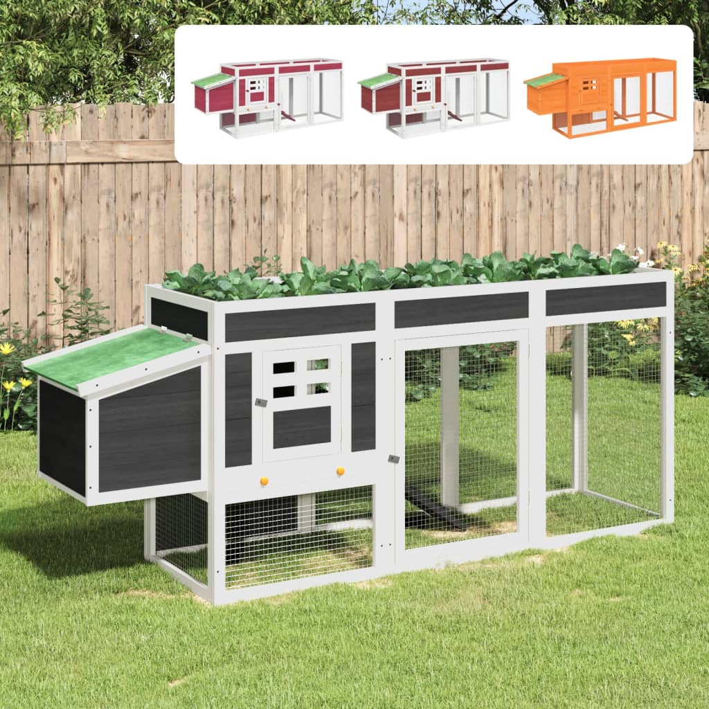 vidaXL Chicken Coop Brown 80.3"x19.7"x33.1" Solid Wood Pine